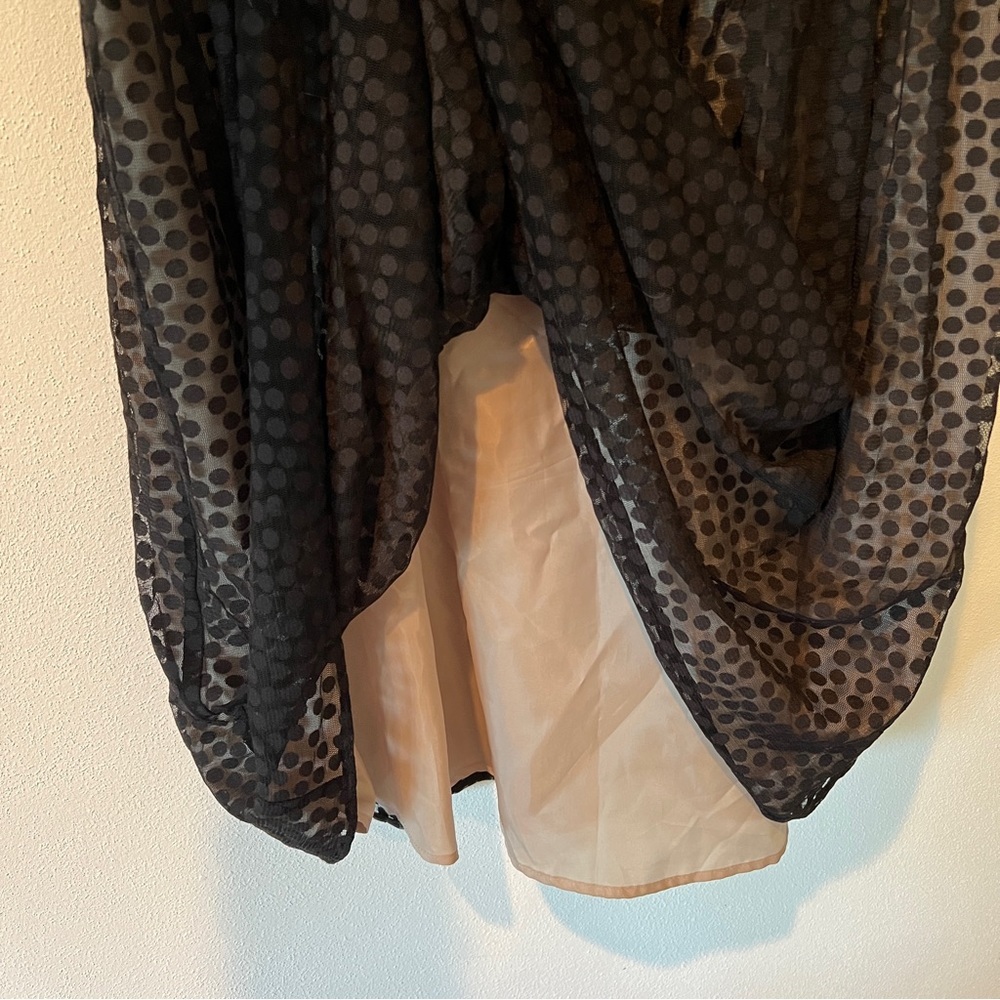 Jessica Howard Black and Beige Polka Dot Sleeveless Lined Dress - Picture 5 of 11